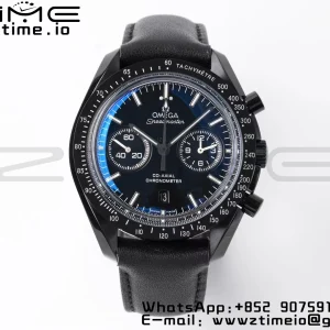 OMEGA Speedmaster “Dark Side of The Moon” Real Ceramic OMF 1:1 Best Edition on Black leather Strap A9300 - Super Clone Watch | 1:1 Best Version
