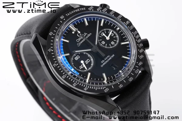 OMEGA Speedmaster “Dark Side of The Moon” Real Ceramic OMF 1:1 Best Edition on Black leather Strap A9300 - Super Clone Watch | 1:1 Best Version