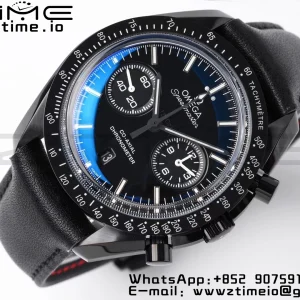 OMEGA Speedmaster “Dark Side of The Moon” Real Ceramic OMF 1:1 Best Edition on Black leather Strap A9300 - Super Clone Watch | 1:1 Best Version