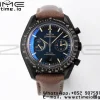 OMEGA Speedmaster “Dark Side of The Moon” Real Ceramic OMF 1:1 Best Edition Vintage Black on Brown Leather Strap A9300 - Super Clone Watch | 1:1 Best Version