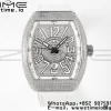 Franck Muller Vanguard V45 SS ABF Best Edition Cadran plin de diamante pe curea din piele albă A2824 - Super Clone Watch | 1:1 Best Version