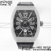 Franck MullerFranck Muller Vanguard V45 SS ABF Mejor Edición Esfera Diamante Negra con Correa de Piel Negra A2824 - Reloj Super Clon | 1:1 Mejor Versión