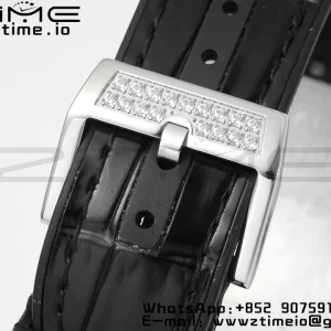 フランク・ミュラー フランク・ミュラー ヴァンガード V45 SS ABF ベスト・エディション ブラックダイヤモンド文字盤 ブラックレザーストラップ A2824 - スーパークローンウォッチ｜1:1 ベスト・バージョン