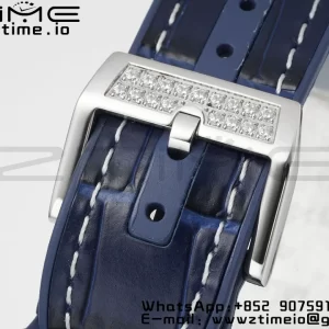 Franck MullerFranck Muller Vanguard V45 SS ABF Best Edition Blue Full Diamonds Dial on Blue Leather Strap A2824 - Super Clone Watch | 1:1 Best Version