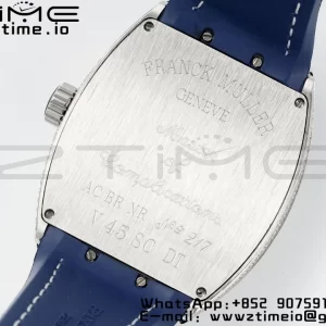 Franck MullerFranck Muller Vanguard V45 SS ABF Best Edition Blue Full Diamonds Dial on Blue Leather Strap A2824 - Super Clone Watch | 1:1 Best Version