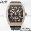 Franck Muller Vanguard V45 RG ABF Best Edition Cadran negru pe curea din piele neagră A2824 - Super Clone Watch | 1:1 Best Version