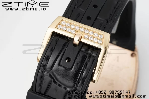 Franck Muller Vanguard V45 RG ABF Best Edition Black Dial on Black Leather Strap A2824 - Super Clone Watch | 1:1 Best Version