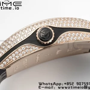 Franck Muller Vanguard V45 RG ABF Best Edition Black Dial on Black Leather Strap A2824 - Super Clone Watch | 1:1 Best Version