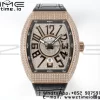 フランク・ミュラー ヴァンガード V45 RG ABF ベストエディション ブラックフルダイヤモンドダイヤル ブラックレザーストラップ A2824 - スーパークローンウォッチ｜1:1 ベストバージョン