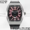 フランク・ミュラー ヴァンガード V45 SS ABF ベストエディション ブラックダイアル、ピンクレッド数字マーカー、ブラックレザーストラップ A2824 - スーパークローンウォッチ｜1:1 ベストバージョン