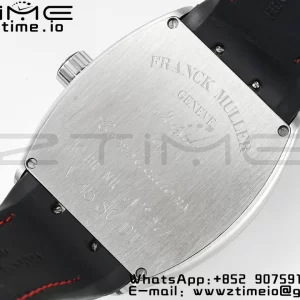 Franck Muller Vanguard V45 SS ABF Best Edition Musta Dial vaaleanpunainen punainen numeromerkit musta nahkahihna A2824 - Super Clone Watch | 1:1 Paras versio