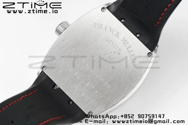 Franck Muller Vanguard V45 SS ABF Best Edition Musta Dial vaaleanpunainen punainen numeromerkit musta nahkahihna A2824 - Super Clone Watch | 1:1 Paras versio