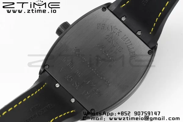 フランク・ミュラー フランク・ミュラー ヴァンガード V45 PVD ABF ベストエディション ブラックダイアル イエローの数字マーカー イエローレザーストラップ A2824 - スーパークローンウォッチ｜1:1 ベストバージョン
