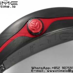 Franck Muller Franck Muller Franck Muller Vanguard V45 PVD ABF Best Edition Musta kellotaulu punaisilla numeromerkinnöillä punaisella nahkahihnalla A2824 - Super Clone Watch | 1:1 Paras versio
