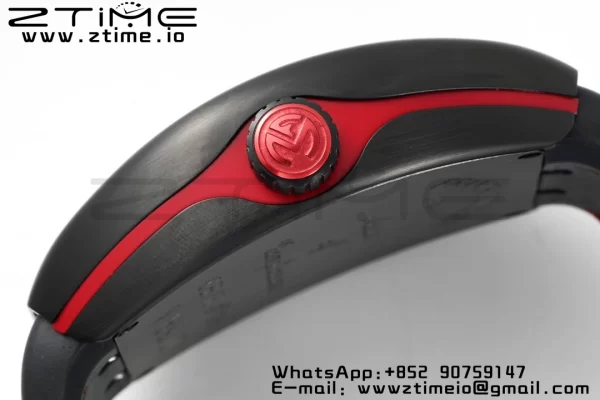 Franck Muller Franck Muller Franck Muller Vanguard V45 PVD ABF Best Edition Musta kellotaulu punaisilla numeromerkinnöillä punaisella nahkahihnalla A2824 - Super Clone Watch | 1:1 Paras versio