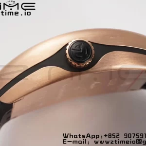 Franck Muller Vanguard V45 RG ABF Best Edition Black Dial musta numeromerkit musta nahkahihna A2824 - Super Clone Watch | 1:1 Paras versio