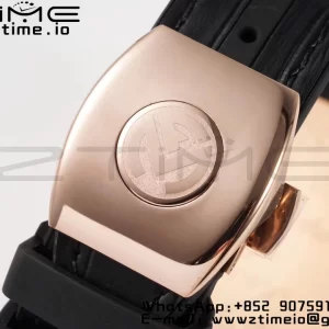 Franck Muller Vanguard V45 RG ABF Best Edition Black Dial musta numeromerkit musta nahkahihna A2824 - Super Clone Watch | 1:1 Paras versio