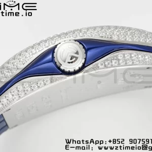 Franck Muller Vanguard V45 SS OXF ABF Best Edition Blue Textured Dial Red Markers on Blue Gummy Strap A2824 - Super Clone Watch | 1:1 Best Version