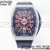 Franck Muller Vanguard V45 SS OXF ABF Best Edition Blue Textured Dial with Red Numeral Markers on Blue Gummy Strap A2824 - Super Clone Watch | 1:1 Best Version