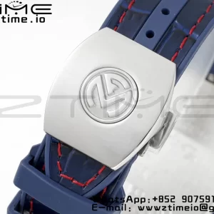 Franck Muller Vanguard V45 SS OXF ABF Best Edition Blue Textured Dial with Red Numeral Markers on Blue Gummy Strap A2824 - Super Clone Watch | 1:1 Best Version