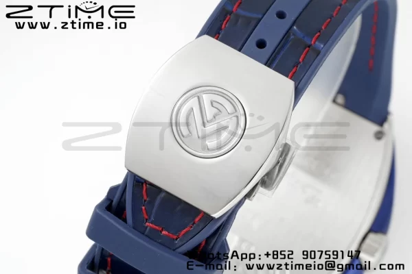 Franck Muller Vanguard V45 SS OXF ABF Best Edition Blue Textured Dial with Red Numeral Markers on Blue Gummy Strap A2824 - Super Clone Watch | 1:1 Best Version