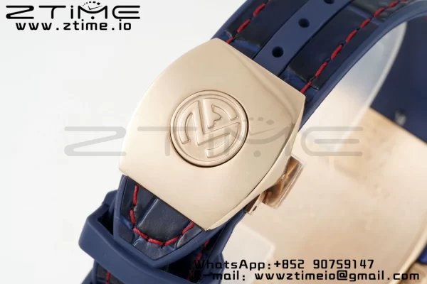 Franck Muller Vanguard V45 RG OXF ABF Best Edition Blue Textured Dial with Red Numeral Markers on Blue Gummy Strap A2824 - Super Clone Watch | 1:1 Best Version