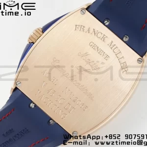 Franck Muller Vanguard V45 RG OXF ABF Best Edition Blue Textured Dial with Red Numeral Markers on Blue Gummy Strap A2824 - Super Clone Watch | 1:1 Best Version