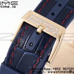 Franck Muller Vanguard V45 SS OXF ABF Best Edition Blue Textured Dial Red Markers on Blue Gummy Strap A2824 - Super Clone Watch | 1:1 Best Version