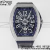 Franck Muller Vanguard V45 SS OXF ABF Best Edition Blue Textured Dial White Markers on Blue Gummy Strap A2824 - Super Clone Watch | 1:1 Best Version