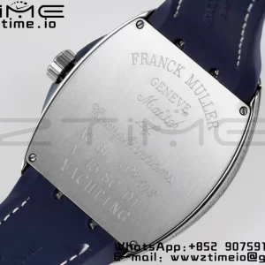 Franck Muller Vanguard V45 SS OXF ABF Best Edition Blue Textured Dial White Markers on Blue Gummy Strap A2824 - Super Clone Watch | 1:1 Best Version