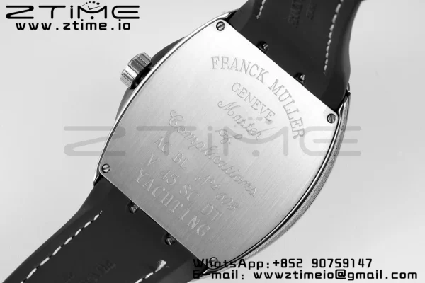 Franck Muller Vanguard V45 SS OXF ABF Best Edition Black Textured Dial White Markers on Black Gummy Strap A2824 - Super Clone Watch | 1:1 Best Version