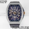 フランク・ミュラー ヴァンガード V45 SS OXF ABF ベスト・エディション ブルー・テクスチャード・ダイヤル・マーカー ブルー・グミ・ストラップ A2824 - スーパークローン・ウォッチ｜1:1 ベスト・バージョン