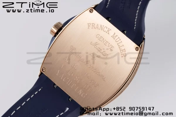 Franck Muller Vanguard V45 RS OXF ABF Best Edition Blue Textured Dial Diamonds Markers on Blue Gummy Strap A2824 - Super Clone Watch | 1:1 Best Version