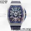 Franck Muller Vanguard V45 SS OXF ABF Best Edition Quadrante blu testurizzato su cinturino blu gommato A2824 - Orologio super clone | Versione migliore 1:1