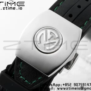 Franck Muller Vanguard V45 SS ABF Best Edition Black Dial Green Inner Bezel Diamonds Bezel on Black Leather Strap A2824 - Super Clone Watch | 1:1 Best Version