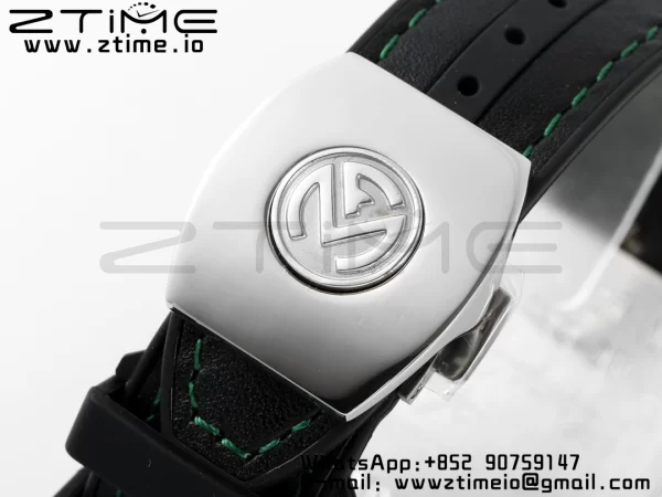 Franck Muller Vanguard V45 SS ABF Best Edition Black Dial Green Inner Bezel Diamonds Bezel on Black Leather Strap A2824 - Super Clone Watch | 1:1 Best Version