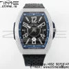 Franck Muller Vanguard V45 SS ABF Best Edition Black Dial Blue Inner Bezel Diamonds Bezel on Black Leather Strap A2824 - Super Clone Watch | 1:1 Best Version