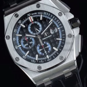 AP Royal Oak Offshore 44mm SS APF 1:1 Best Edition Black Checkered Dial on Black Leather Strap A3126 - Super Clone Watch | 1:1 Best Version