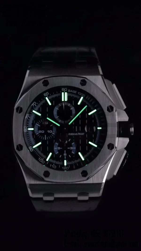 AP Royal Oak Offshore 44mm SS APF 1:1 Best Edition Black Checkered Dial on Black Leather Strap A3126 - Super Clone Watch | 1:1 Best Version