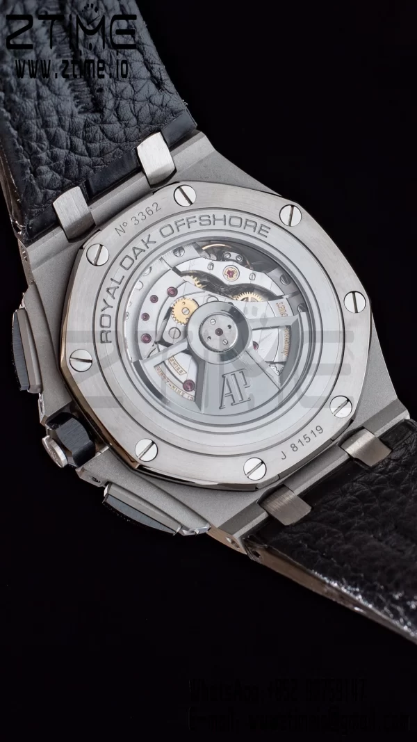 AP Royal Oak Offshore 44mm SS APF 1:1 Best Edition Black Checkered Dial on Black Leather Strap A3126 - Super Clone Watch | 1:1 Best Version