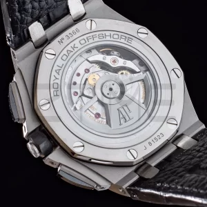AP Royal Oak Offshore 44mm SS APF 1:1 Best Edition Cadran negru în carouri Lună ceramică pe curea din piele neagră A3126 - Super Clone Watch | 1:1 Best Version