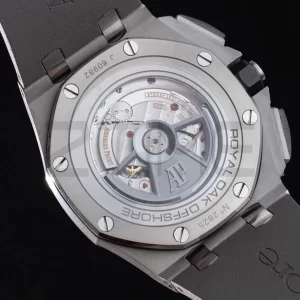 AP Royal Oak Offshore 44mm SS Black Ceramic Bezel APF 1:1 Best Edition Black/White Dial on Gray Rubber Strap A3126 - Super Clone Watch | 1:1 Best Version