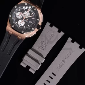 AP Royal Oak Offshore 44mm RG Ceramic Bezel APF 1:1 Best Edition Black/White Dial on Rubber Strap A3126 - Super Clone Watch | 1:1 Best Version
