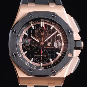AP Royal Oak Offshore 44mm RG Ceramic Bezel APF 1:1 Best Edition Black Dial on Rubber Strap A3126 - Super Clone Watch | 1:1 Best Version