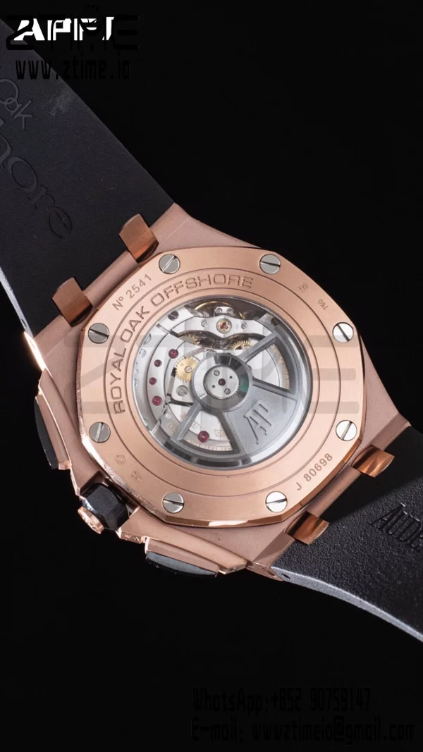 AP Royal Oak Offshore 44mm RG Ceramic Bezel APF 1:1 Best Edition Black Dial on Rubber Strap A3126 - Super Clone Watch | 1:1 Best Version