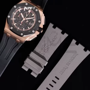 AP Royal Oak Offshore 44mm RG Ceramic Bezel APF 1:1 Best Edition Black Dial on Rubber Strap A3126 - Super Clone Watch | 1:1 Best Version