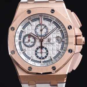 AP Royal Oak Offshore 44mm RG APF 1:1 Best Edition White Dial on White Rubber Strap A3126 - Super Clone Watch | 1:1 Best Version
