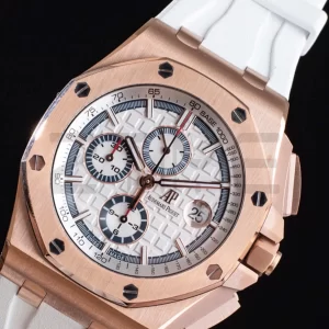AP ロイヤルオーク オフショア 44mm RG APF 1:1 ベストエディション ホワイトダイアル ホワイトラバーストラップ A3126 - スーパークローンウォッチ｜1:1 ベストバージョン