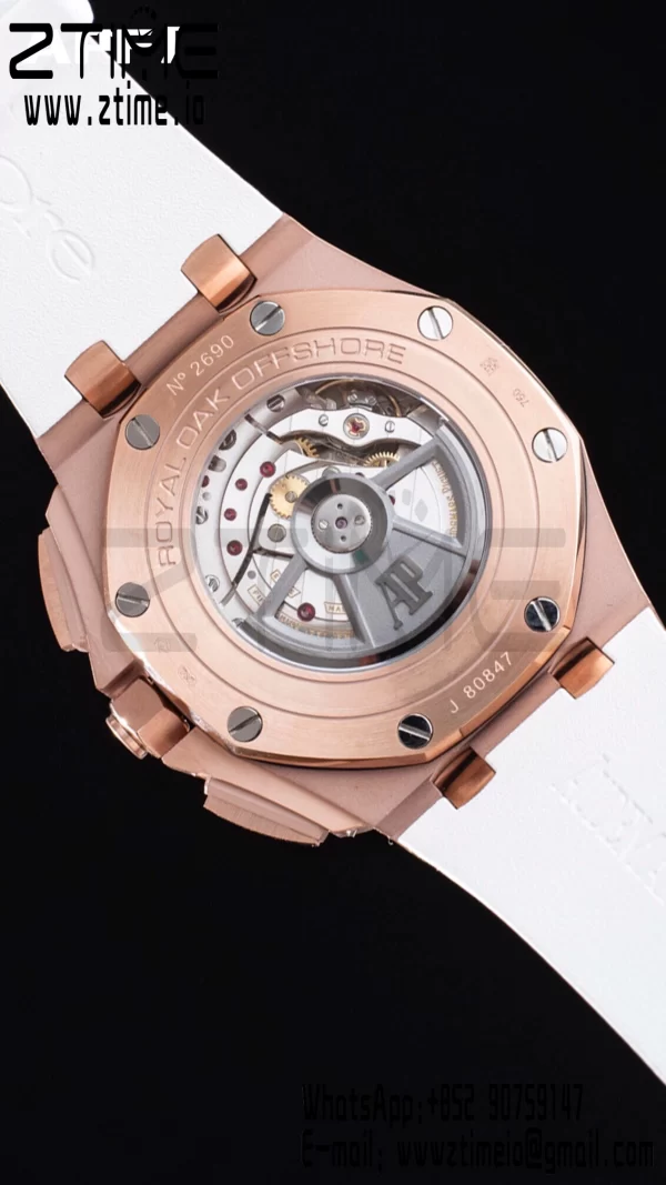 AP ロイヤルオーク オフショア 44mm RG APF 1:1 ベストエディション ホワイトダイアル ホワイトラバーストラップ A3126 - スーパークローンウォッチ｜1:1 ベストバージョン