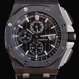 AP Royal Oak Offshore 44mm Black Ceramic Case APF 1:1 Best Edition Black Dial on Black Rubber Strap A3126 - Super Clone Watch | 1:1 Best Version